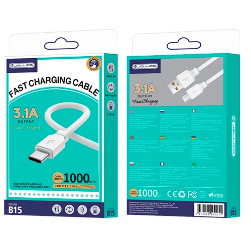 Ātrās uzlādes kabelis Micro USB - USB, 1m, 3.1A