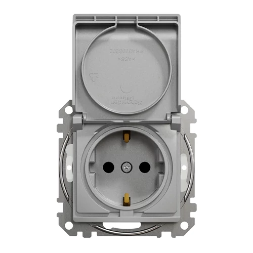 Built-in 1-gang socket grounded with cover, mechanical SEDNA Design