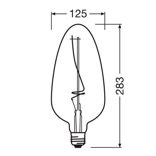 Vintage style LED bulb E27, C125, 4W, 140lm, 1800K