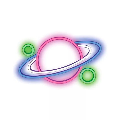 LED light sign - PLANET, Neon, multicolored