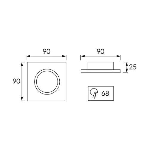 Recessed luminaire SELENA D, excl. GU10, MR16, max 35W, IP20