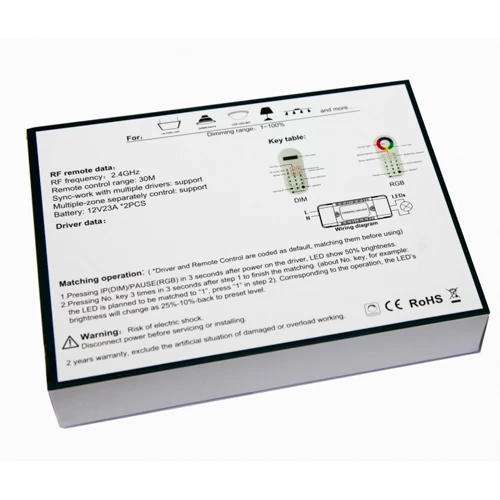 Multi-zone RGB controller for LED strip with remote control, up to 9 control zones, DC12-24V