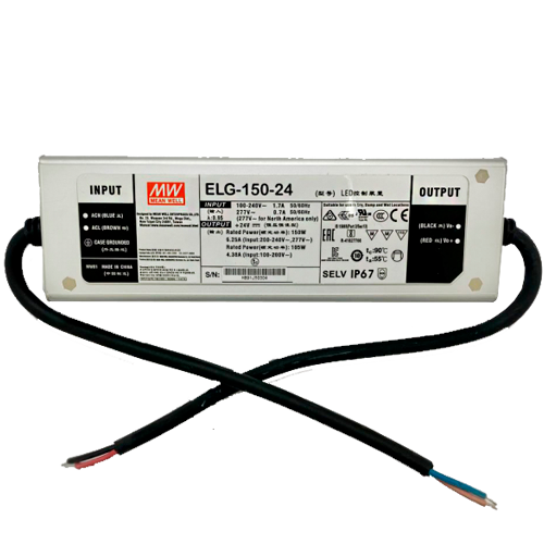 LED Impulsu barošanas bloks 24V, 6.3A, 150W, IP67