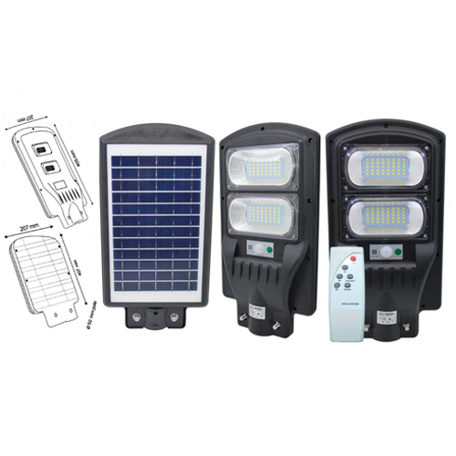 LED Outdoor lantern with solar battery and motion sensor + remote control IP65, 100W, 6400K