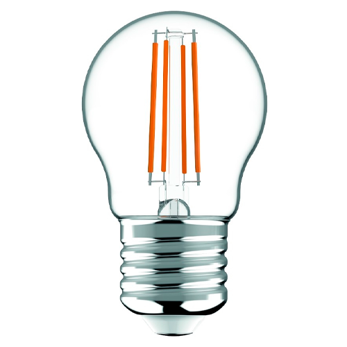 LED bulb E27, G45, 4.5W, 470lm, 2700K, filament