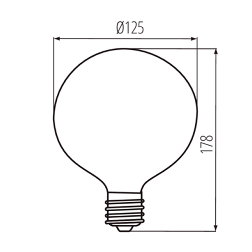 Vintage style LED bulb E27, G125, 7W, 2700K, 725Lm, filament