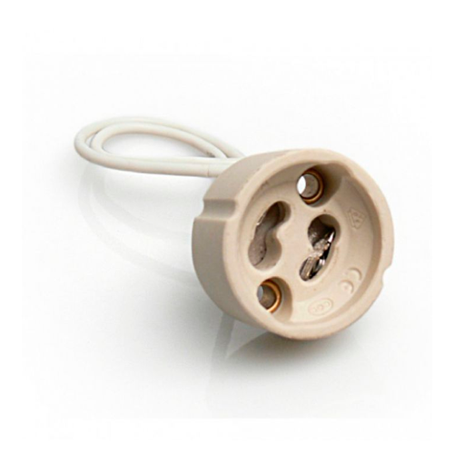 Cartridge for GU10 bulbs with wire, ceramic