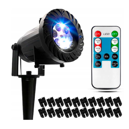 Waterproof projector with remote control for garden and home - projection of 20 different drawings