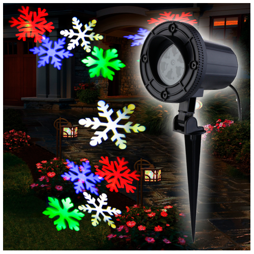 Waterproof laser projector for garden and home - snowflake projection