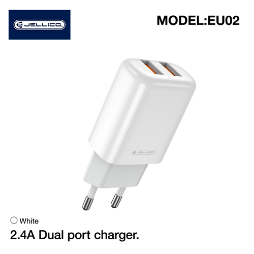 Fast charging adapter 2xUSB, 12 W, 2.4A