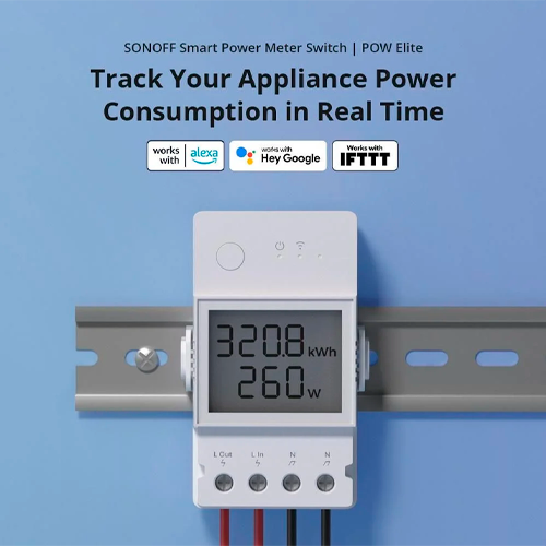 Smart relay with electricity consumption meter POW Elite