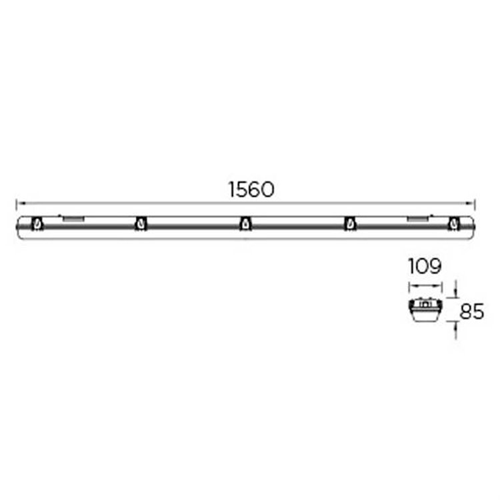 LED линейный светильник SOLID 150см, 43W, 4000K, IP65