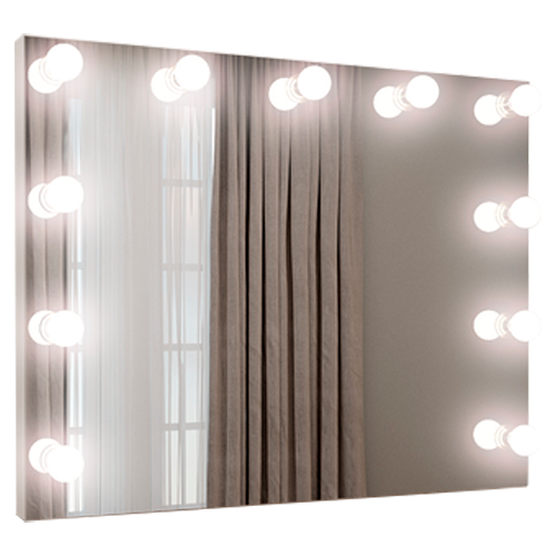 Mirror with LED bulbs 120 x 80 cm, 4000K, 11xE14