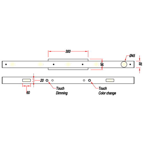 Pendant light LACAL, 7x4W, 7x380Lm, 3000K+5000K