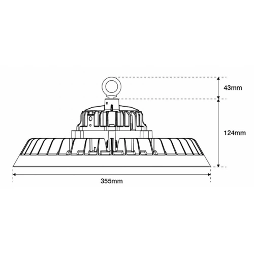 LED industriālais 200W gaismeklis UFO 35 000lm, LUMILED Chips, Philips Xitanium LED driver, 4000K, IP65