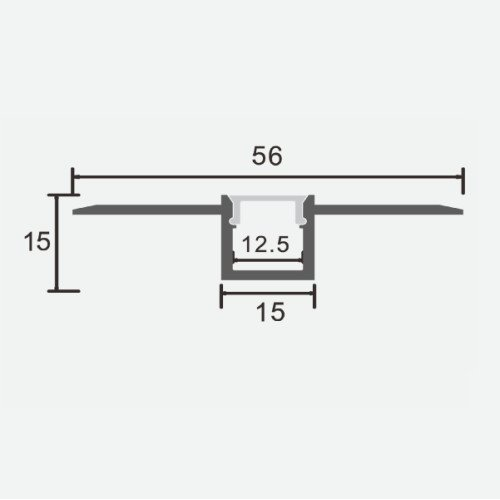 Anodized aluminum profile for LED strip HB-56X15