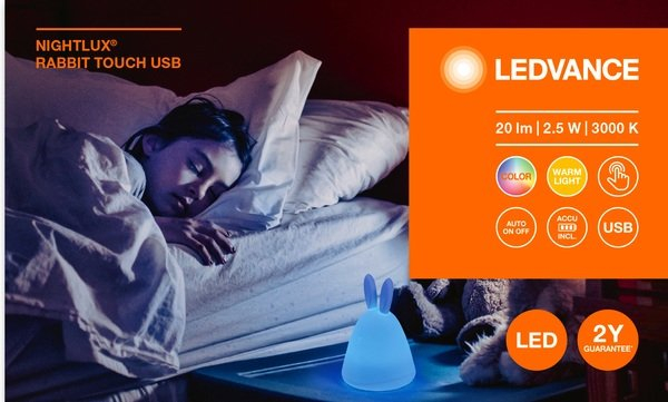 LED night lamp RABBIT 2.5W, 3000K + RGB