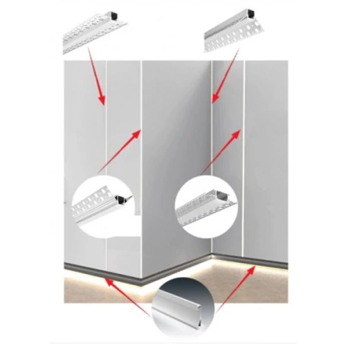 Угловой анодированный алюминиевый профиль для LED ленты HB-50X25.3