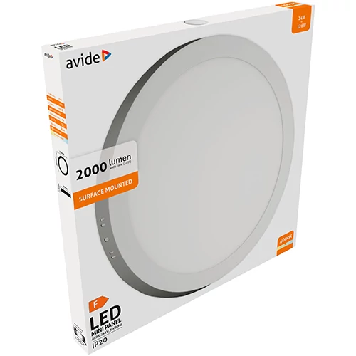 LED Surface panel Round ALU 24W, 4000K