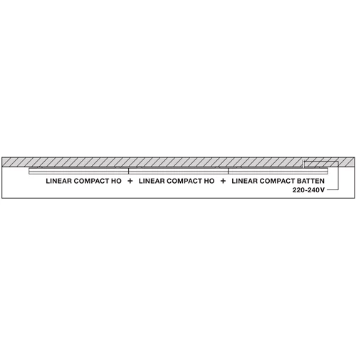 LED линейный светильник 120cm, 14W, 4000K, IP20 LINEAR COMPACT SWITCH