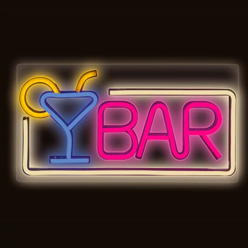 LED Neon light sign - bar, multicolor