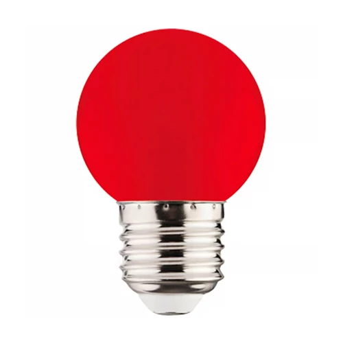 LED bulb E27, G45, 1W, 34lm, red