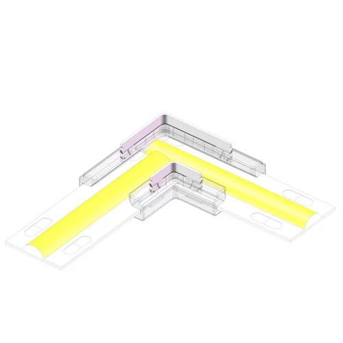 Stūra savienotājs 8 mm COB LED lentei, L tips