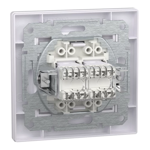 Built-in data 2xRJ45 socket with frame CAT6 UTP, Asfora