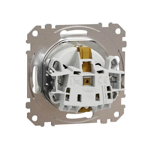 Built-in 1-gang socket grounded, mechanical SEDNA Design