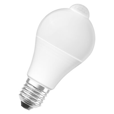 LED lampa ar kustības sensoru E27, A60, 8.8W, 806lm, 2700K