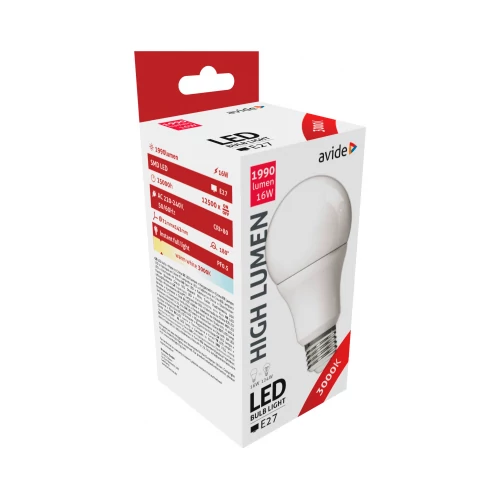 LED spuldze E27, A70, 16W, 1990lm, 3000K