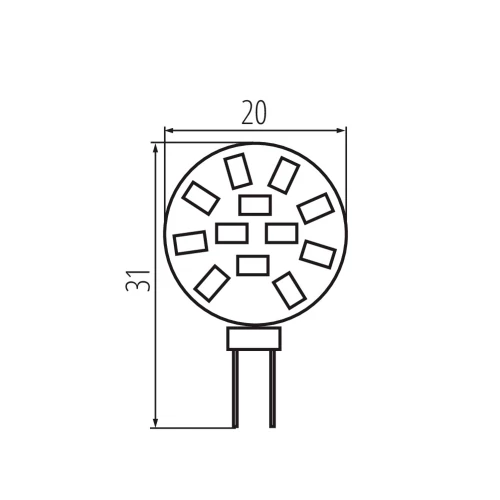 LED spuldze G4, 1.2W, 3000K, 165Lm