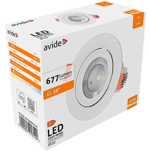 LED Встраиваемый светильник 7W 4000K Downlight 38°