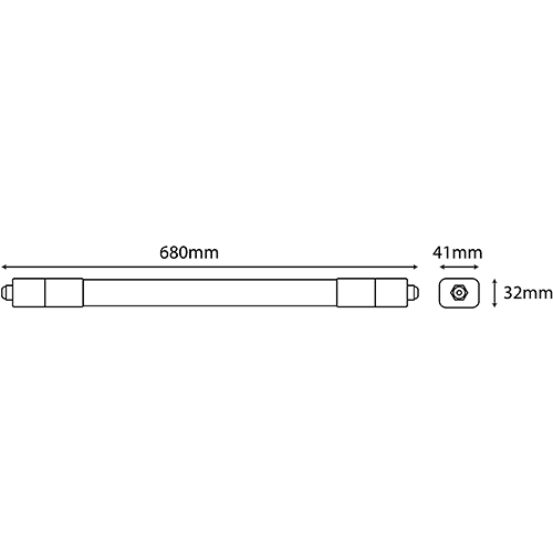 LED linear luminaire 60cm, 18W, 4000K, IP40 NANO