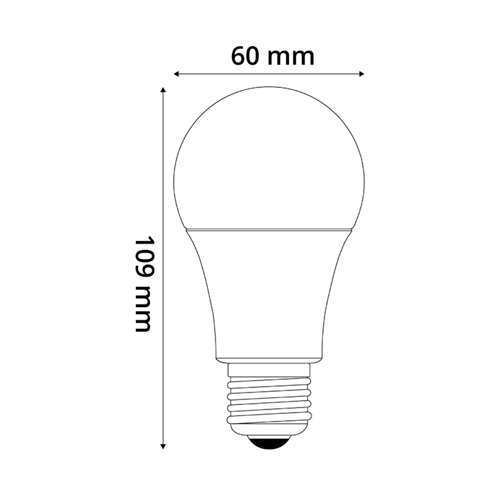 LED bulb E27, A60, 9.5W, 1055lm, 4000K