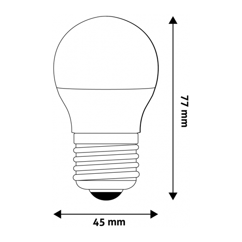 LED лампа E27, G45, 6.5W, 806lm, 3000K