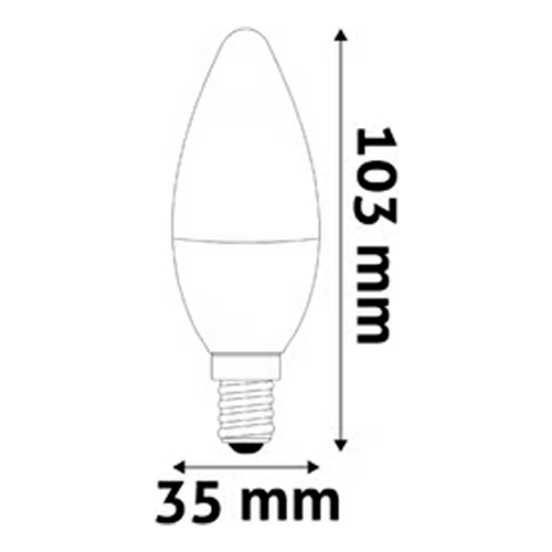 LED bulb E14, C37, 6.5W, 806lm, 3000K