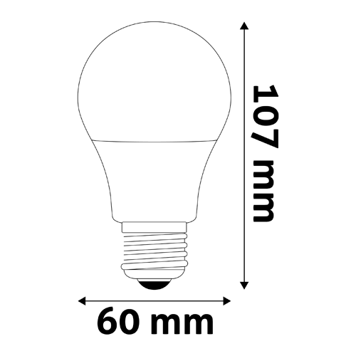 LED spuldze E27, A60, 8W, 810lm, 3000K