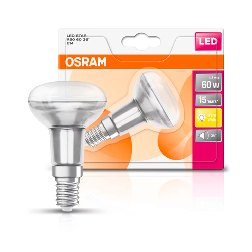 LED bulb E14, R50, 4.3W, 345lm, 2700K