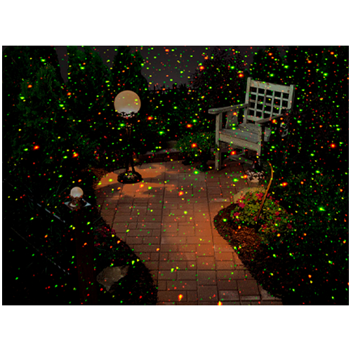 Waterproof laser projector for garden and home - red and green laser projection