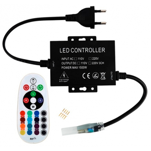 Daudzkrāsainas RGB 220V LED Lentes kontrolieris ar pulti