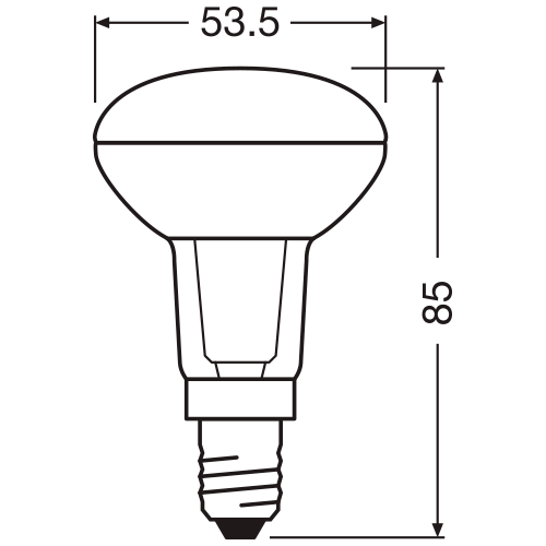 LED Dimmable bulb E14, R50, 5.9W, 2700K, 345lm