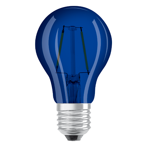 LED лампа E27, A60, 2.5W, 10lm, 9000K, синяя