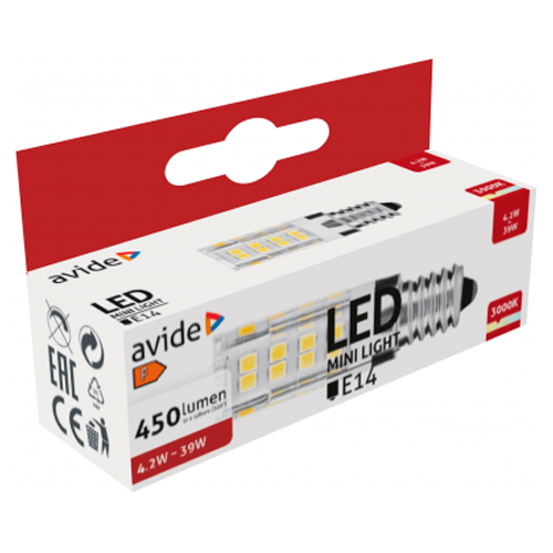 LED Spuldze E14, JD, 4.2W, 450Lm, 3000K