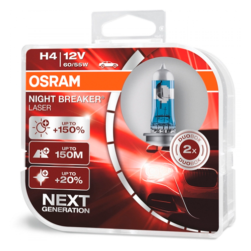 Halogen bulb H4, NIGHT BREAKER LASER series