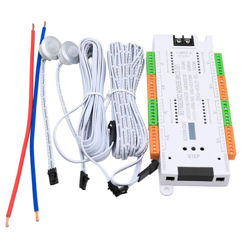 LED stair lighting controller, 32 channels, with 2 motion sensors