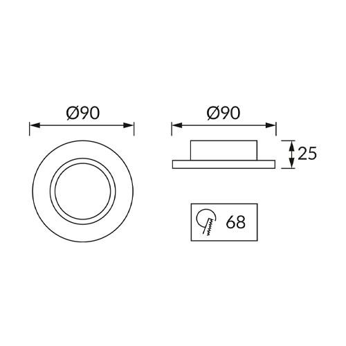 Recessed luminaire SELENA C, excl. GU10, MR16, max 35W