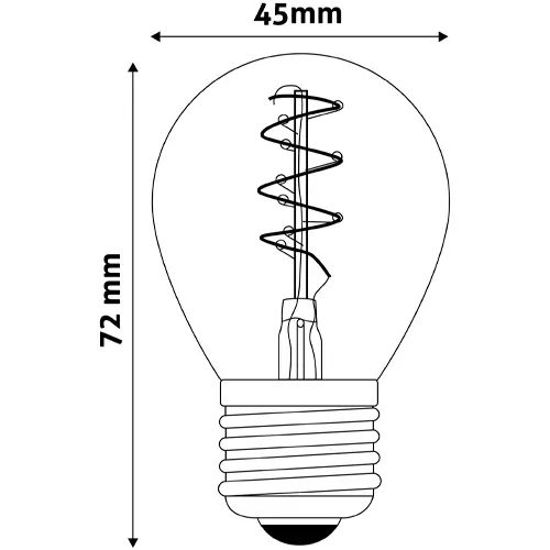 LED Лампа E27, G45, 3W, 2500K, 200Lm, 360°