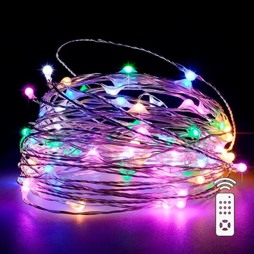 Christmas indoor and outdoor string copper wire with remote control 30m, multicolor, USB, 300LED, IP44