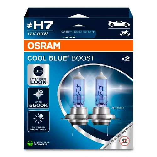 Галогенные лампы H7, серия COOL BLUE BOOST